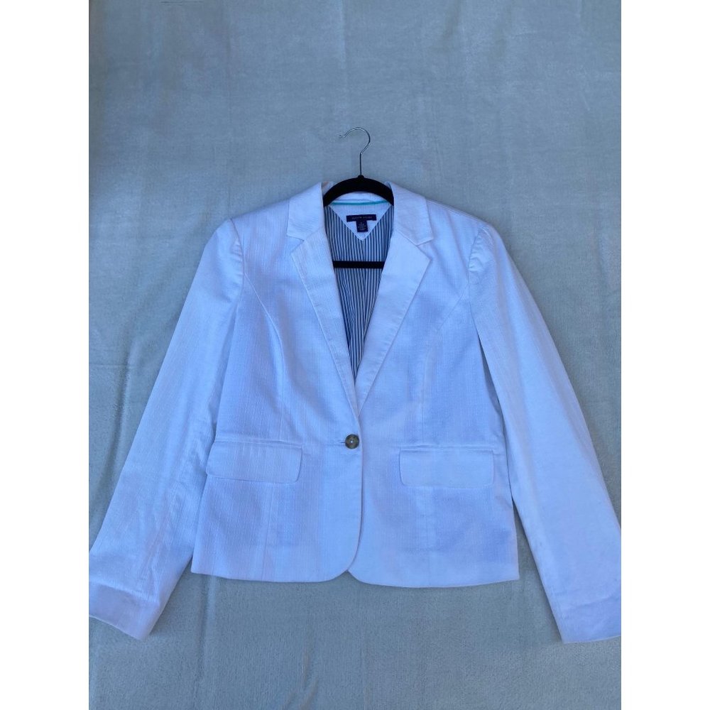 Tommy Hilfiger White Textured Blazer Size 8